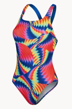 Women Speedo Allover Digital Leaderback One Piece