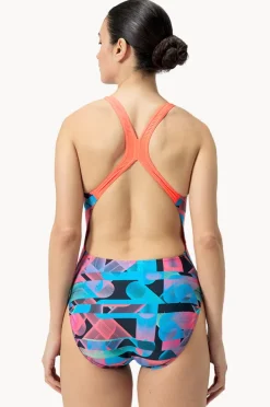 Women Speedo Allover Digital Powerback One Piece