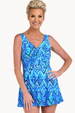 Women Maxine Artisan Ikat Empire Swim Dress