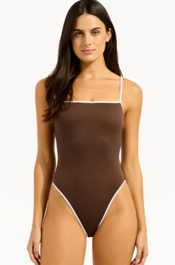 Women Seafolly Beach Bound Square Neck One Piece