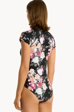 Women Sea Level Belle Short Sleeve Sunsuit