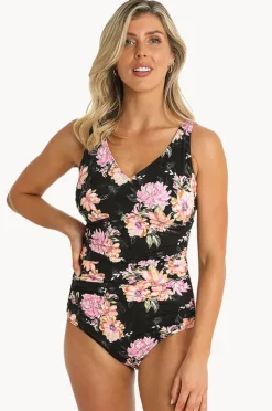 Women Jantzen Bloom F/G Cup Multi Ruched One Piece