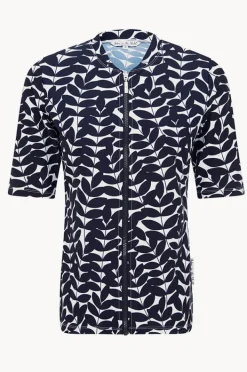 Women Babes In The Shade Blue Acacia Short Sleeve Suntop