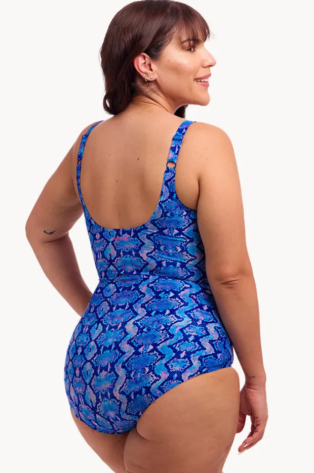 Women Funkita Blue Viper Scoop Neck One Piece