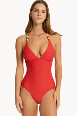 Women Sea Level Caracus Longline Halter One Piece
