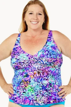 Women T.h.e. Swimwear Caribbean Cruise D/DD Twist Tankini Separate