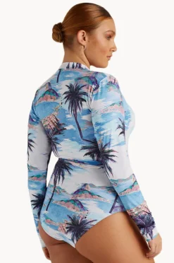 Women Sunsoaked Cartolina Ruched Long Sleeve Sunsuit