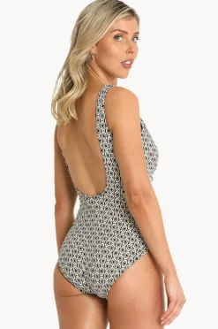 Women Jantzen Chains DD/E Cup Gathered Surplice One Piece