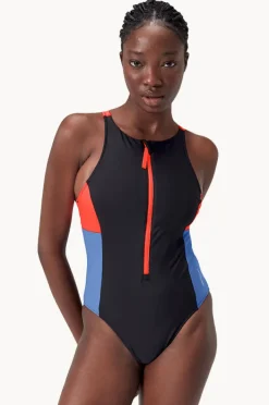 Women Speedo Colourblock Zip One Piece