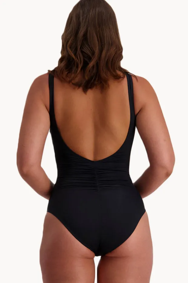 Women Moontide Contours Side Ruched Plunge One Piece