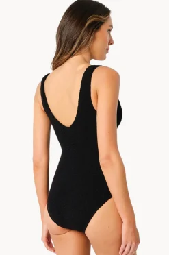 Women Une Piece Crinkle Classic Ring V Neck One Piece