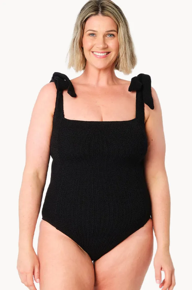 Women Une Piece Crinkle Classic Square Neck One Piece