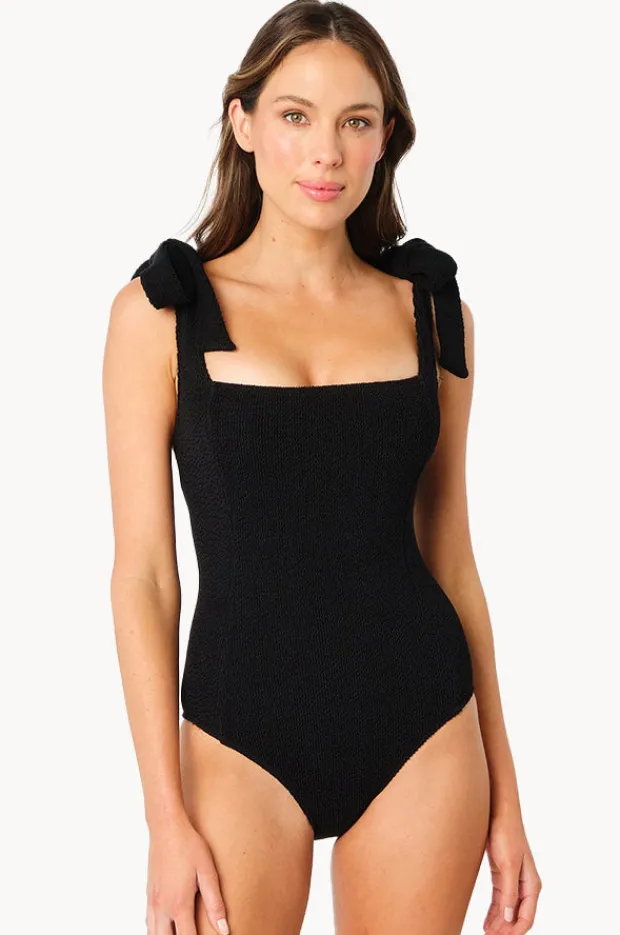 Women Une Piece Crinkle Classic Square Neck One Piece