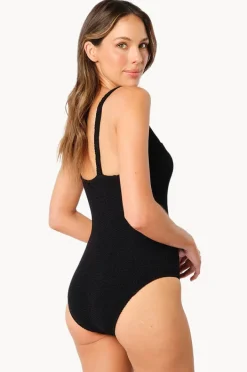 Women Une Piece Crinkle Classic Square Neck One Piece