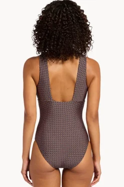 Women Jets Desert Geo Plunge One Piece
