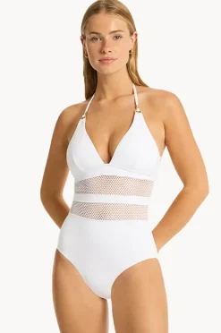 Women Sea Level Drift Longline Halter One Piece