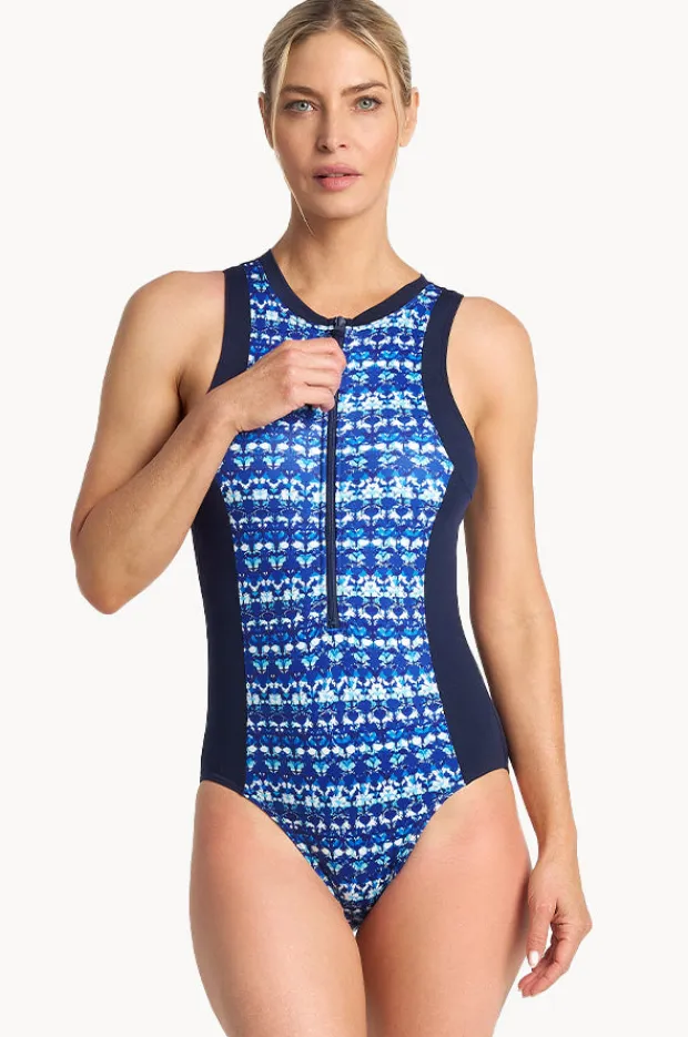 Women Poolproof Dynasty Zip One Piece