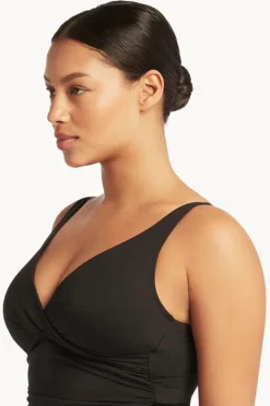 Women Sea Level Eco Essentials Cross Front Tankini Separate