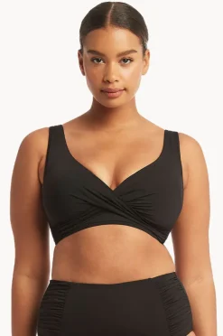 Women Sea Level Eco Essentials Cross Front Bra