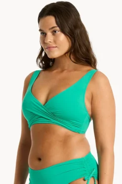 Women Sea Level Eco Essentials Cross Front Bra