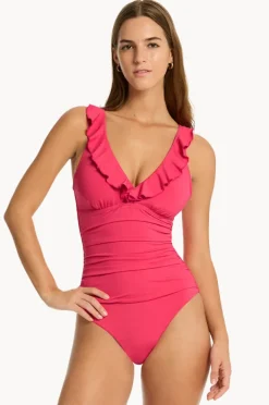 Women Sea Level Eco Essentials D/DD Cup Frill One Piece
