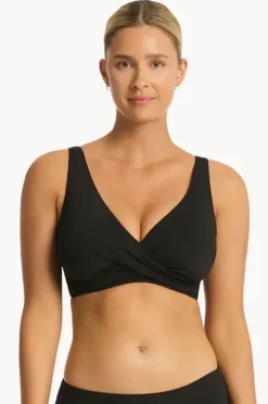 Women Sea Level Eco Essentials G Cup Cross Front Bra
