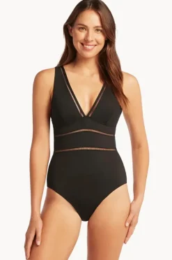 Women Sea Level Eco Essentials Spliced One Piece