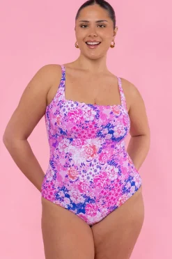 Women Sea Level Fiesta Square Neck Bralette One Piece