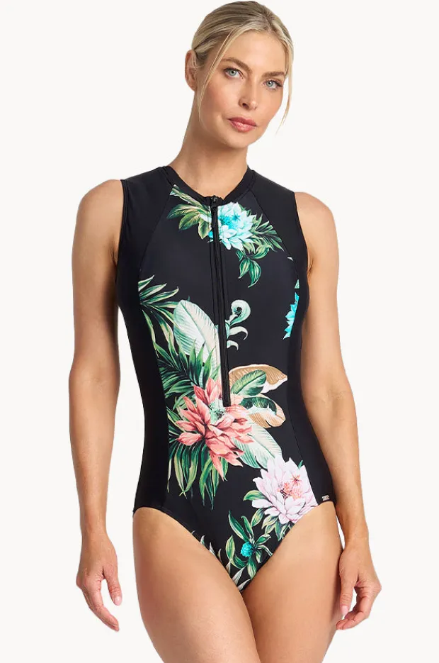 Women Jantzen Floral Active Zip One Piece