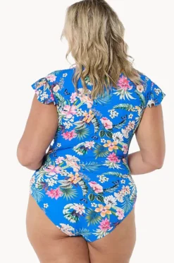Women Capriosca Florida Frill Sleeve Sunsuit
