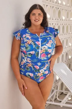 Women Capriosca Florida Frill Sleeve Sunsuit