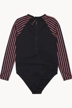 Roxy Girls Active Stripe Long Sleeve Sunsuit