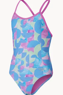 Speedo Girls Allover Digital V Back One Piece