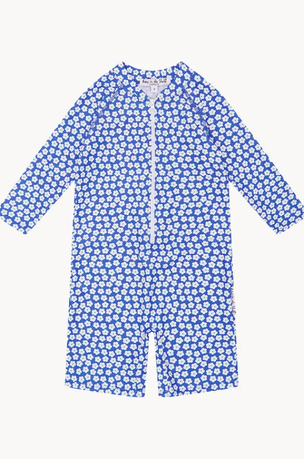 Babes In The Shade Girls Blue Daisy Sunsuit