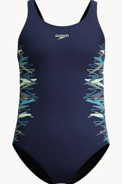 Speedo Girls Duo Logo Placement Muscleback One Piece