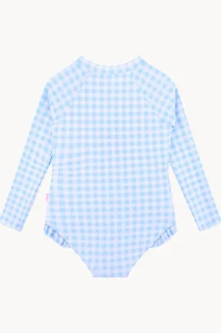 Seafolly Girls Girls Gingham Long Sleeve Sunsuit