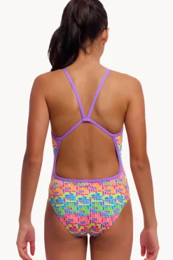 Funkita Girls Jig Jag Single Strap One Piece