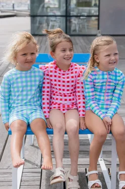 Milky Girls Picnic Check Sunsuit