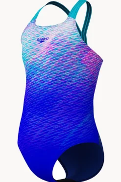 Speedo Girls Print Placement Powerback One Piece