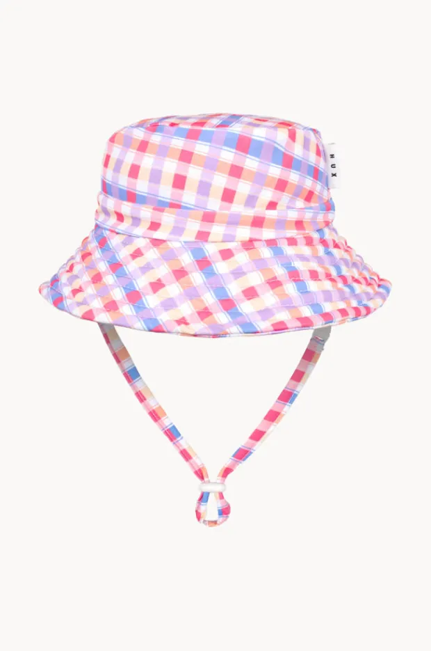 Huxbaby Girls Rainbow Check Swim Hat