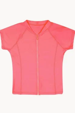 Salty Ink Girls Short Sleeve Zip Suntop