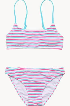 Snapper Rock Girls Sorbet Stripe Crop Set