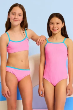 Seafolly Girls Girls Textured Contrast Crop Set