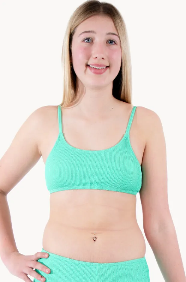 Base Swim Girls Textured Scoop Crop