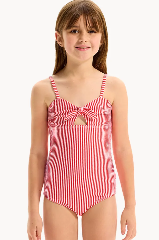 Seafolly Girls Girls Textured Stripe Tie Front One Piece