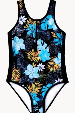 Salty Ink Girls Tropicana Zip One Piece