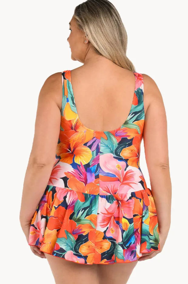 Women Maxine Hibiscus Honey Swim Dress +