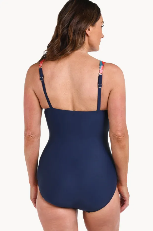 Women Maxine Hibiscus Honey Wrap Front One Piece