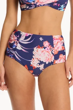 Women Sea Level Indochine Gathered High Waist Pant
