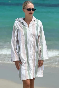 Women Back Beach Co Island Hooded Towelling Robe M/L